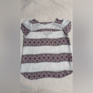 Ann Taylor LOFT - White and Mezco Striped Women's Top - excellent condition
